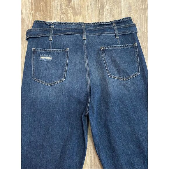 Kancan Estilo PaperBag Mom Jeans Ultra High Rise Belted Distressed Juniors Sz 15 - Picture 6 of 7